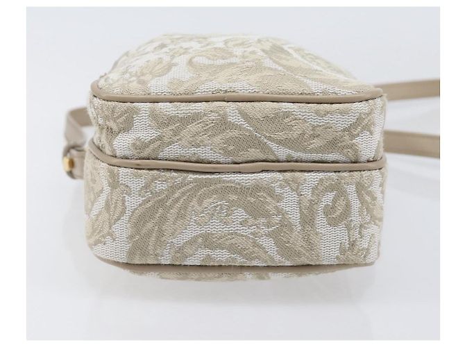 Borsa a tracolla VERSACE Canvas Beige Gold Auth 200702V D'oro - vista 5