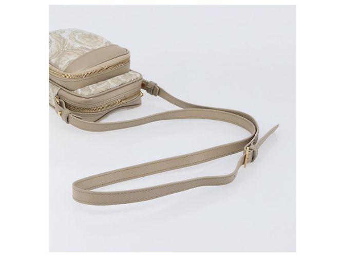 Borsa a tracolla VERSACE Canvas Beige Gold Auth 200702V D'oro - vista 7