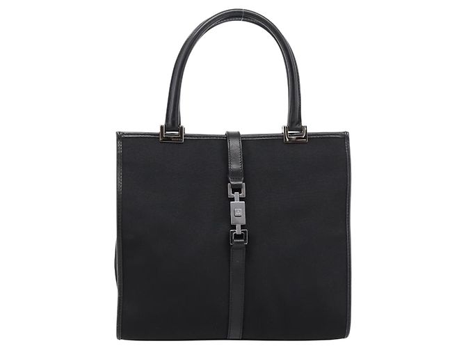 Borsa GUCCI Jackie Canvas Nero Argento 002 1065 Auth 203243A - vista 2