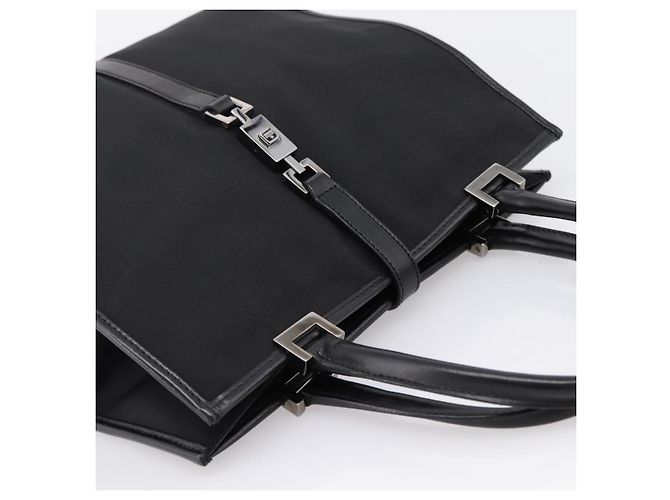 Borsa GUCCI Jackie Canvas Nero Argento 002 1065 Auth 203243A - vista 6
