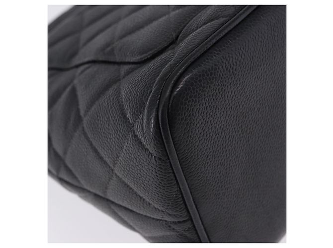 Borsa Tote CHANEL Matelasse Reprint in pelle Caviar Nero Argento CC Auth 200753V - vista 12
