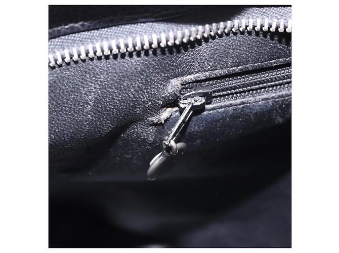 Borsa Tote CHANEL Matelasse Reprint in pelle Caviar Nero Argento CC Auth 200753V - vista 19