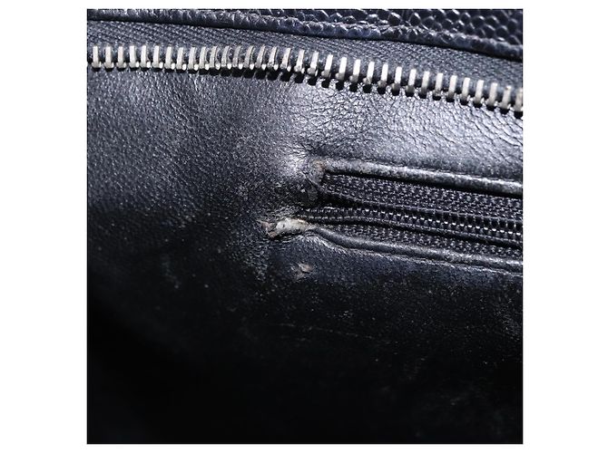 Borsa Tote CHANEL Matelasse Reprint in pelle Caviar Nero Argento CC Auth 200753V - vista 20
