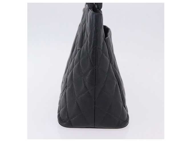 Borsa Tote CHANEL Matelasse Reprint in pelle Caviar Nero Argento CC Auth 200753V - vista 4