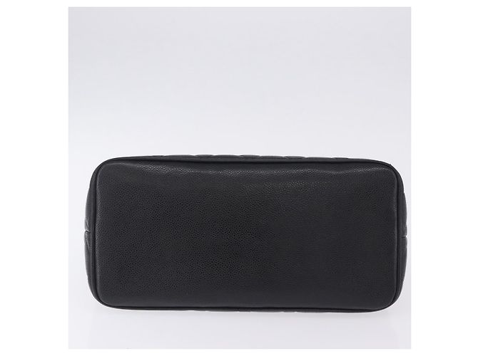 Borsa Tote CHANEL Matelasse Reprint in pelle Caviar Nero Argento CC Auth 200753V - vista 9