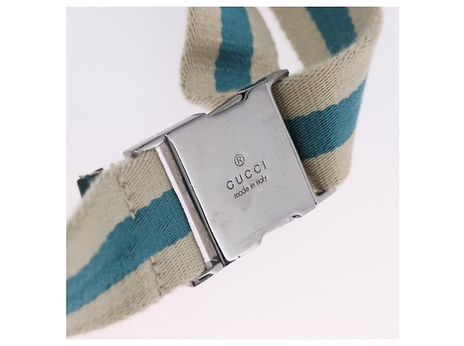 Riñonera GUCCI GG Canvas Sherry Line Beige Silver 28566 Auth 202696A Plata - vista 10