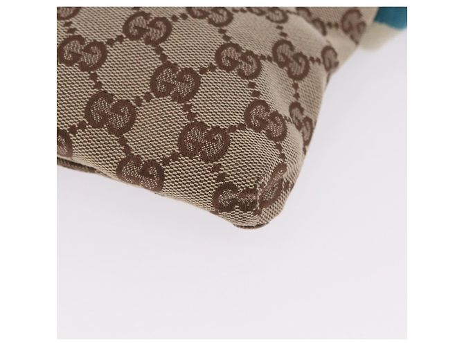 Riñonera GUCCI GG Canvas Sherry Line Beige Silver 28566 Auth 202696A Plata - vista 14