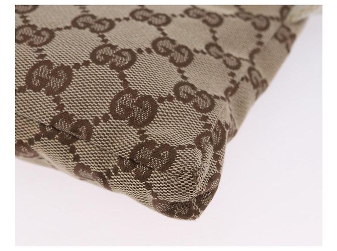 Riñonera GUCCI GG Canvas Sherry Line Beige Silver 28566 Auth 202696A Plata - vista 16