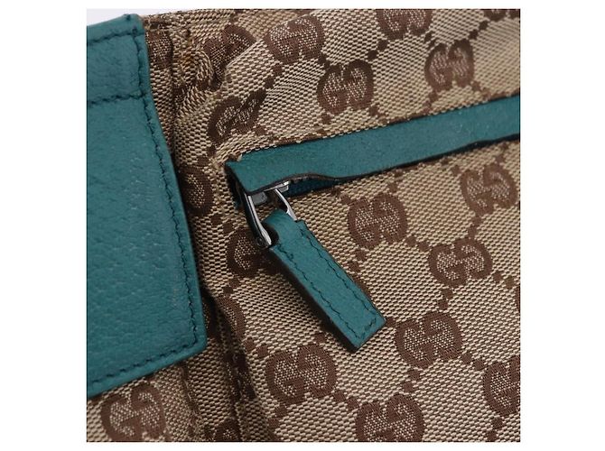 Riñonera GUCCI GG Canvas Sherry Line Beige Silver 28566 Auth 202696A Plata - vista 17