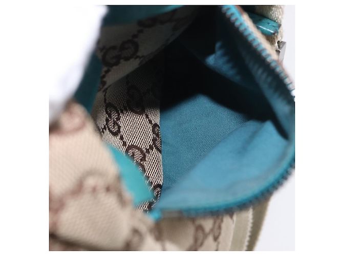 Riñonera GUCCI GG Canvas Sherry Line Beige Silver 28566 Auth 202696A Plata - vista 20