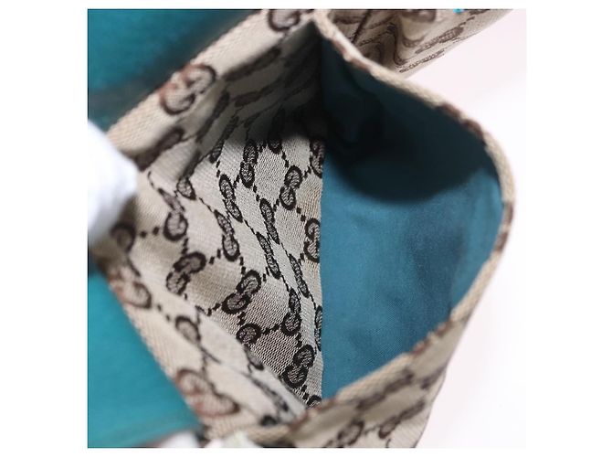 Riñonera GUCCI GG Canvas Sherry Line Beige Silver 28566 Auth 202696A Plata - vista 23