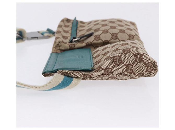 Riñonera GUCCI GG Canvas Sherry Line Beige Silver 28566 Auth 202696A Plata - vista 5