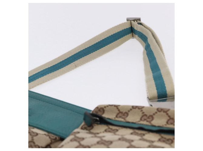 Riñonera GUCCI GG Canvas Sherry Line Beige Silver 28566 Auth 202696A Plata - vista 8
