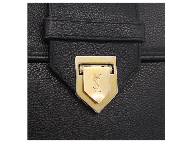 Autre Marque Borsa a tracolla SAINT LAURENT in pelle nera e oro Auth ka6131 Nero - vista 14