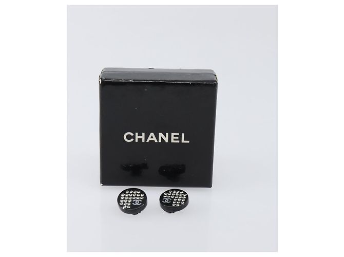 CHANEL Ohrringe aus Kunststoff Schwarz CC Auth 200741V - Ansicht 11