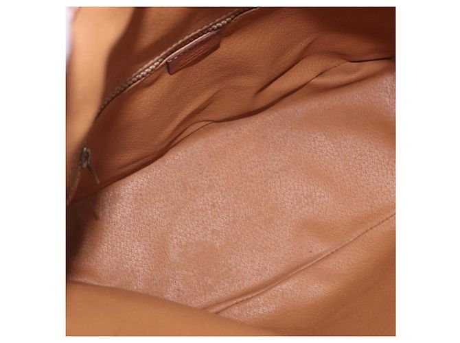 Céline Borsa a tracolla CELINE Macadam Canvas PVC Pelle Marrone Oro Auth 203425 D'oro - vista 20