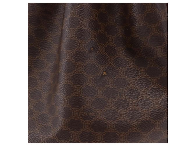 Céline Borsa a tracolla CELINE Macadam Canvas PVC Pelle Marrone Oro Auth 203425 D'oro - vista 4