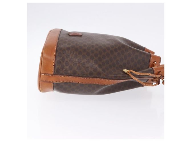 Céline Borsa a tracolla CELINE Macadam Canvas PVC Pelle Marrone Oro Auth 203425 D'oro - vista 5