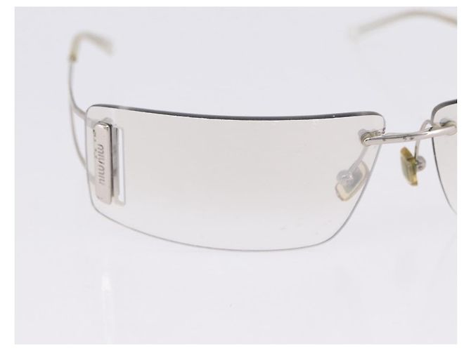 Occhiali da sole Christian Dior MIUMIU PRADA Plastica Set da 3 Nero Argento Auth BA15439 Beige - vista 12