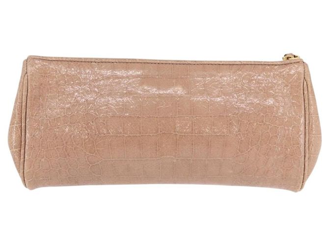 Borsa Clutch Miu Miu Pelle Beige Oro Auth 203407A D'oro - vista 3