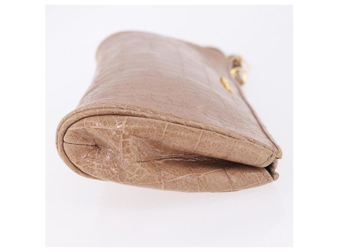 Borsa Clutch Miu Miu Pelle Beige Oro Auth 203407A D'oro - vista 5