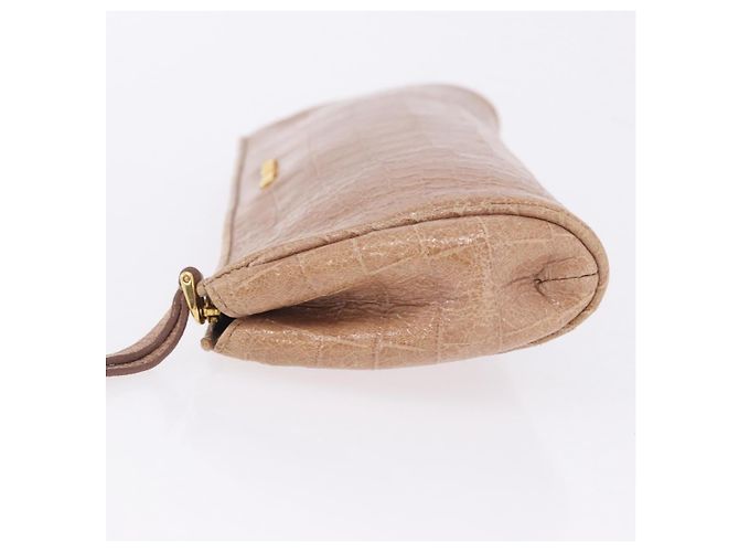 Borsa Clutch Miu Miu Pelle Beige Oro Auth 203407A D'oro - vista 6