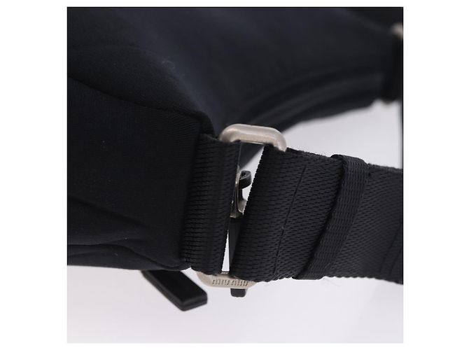 Miu Miu Schultertasche Nylon Black Silver Auth mr2866A Schwarz Silber - Ansicht 10