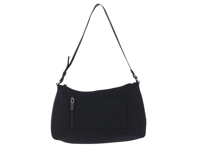 Miu Miu Schultertasche Nylon Black Silver Auth mr2866A Schwarz Silber - Ansicht 13