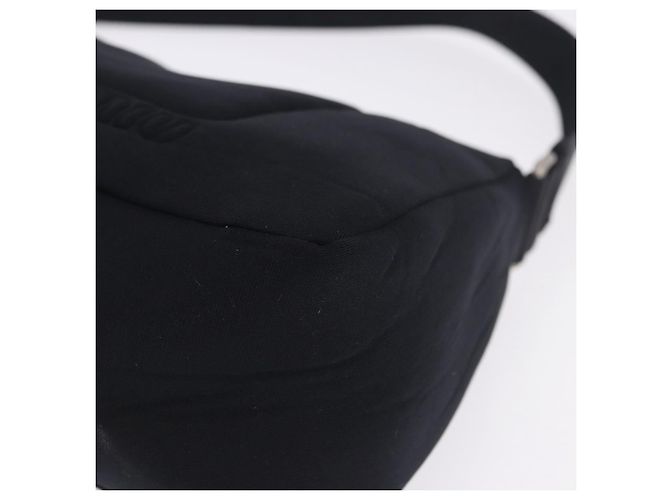 Miu Miu Schultertasche Nylon Black Silver Auth mr2866A Schwarz Silber - Ansicht 14