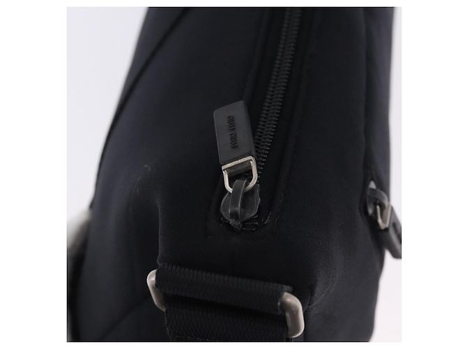 Miu Miu Schultertasche Nylon Black Silver Auth mr2866A Schwarz Silber - Ansicht 18