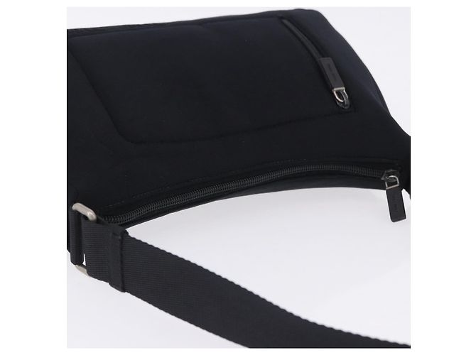 Miu Miu Schultertasche Nylon Black Silver Auth mr2866A Schwarz Silber - Ansicht 6