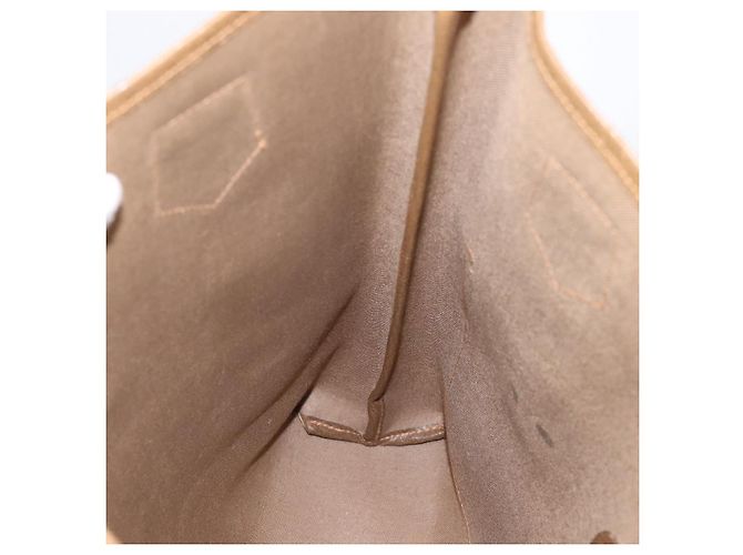 Borsa Tote GUCCI GG Plus Supreme Web Sherry Line PVC Beige Oro Auth 203128 D'oro - vista 16