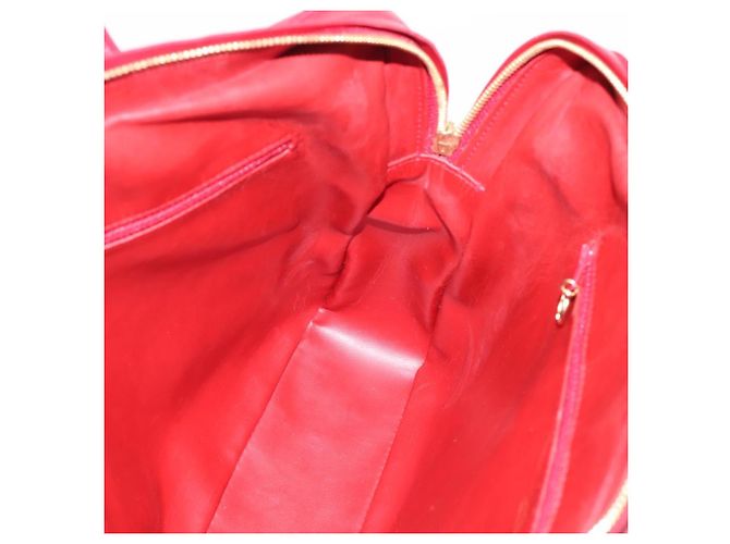 Borsa CHANEL V stitch in pelle d'agnello rossa e oro CC Auth 203141 Rosso D'oro - vista 18