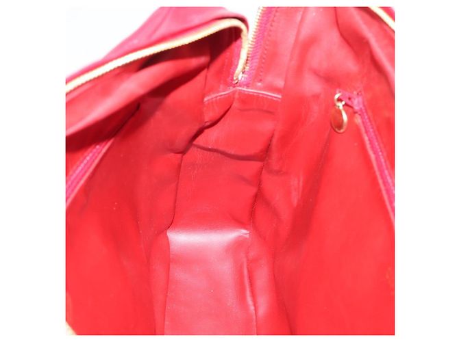 Borsa CHANEL V stitch in pelle d'agnello rossa e oro CC Auth 203141 Rosso D'oro - vista 19