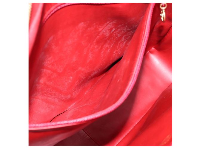 Borsa CHANEL V stitch in pelle d'agnello rossa e oro CC Auth 203141 Rosso D'oro - vista 21