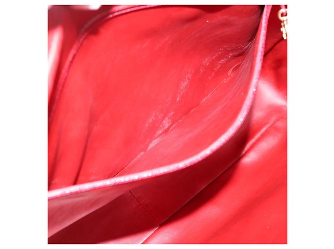 Borsa CHANEL V stitch in pelle d'agnello rossa e oro CC Auth 203141 Rosso D'oro - vista 23