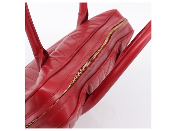 Borsa CHANEL V stitch in pelle d'agnello rossa e oro CC Auth 203141 Rosso D'oro - vista 6