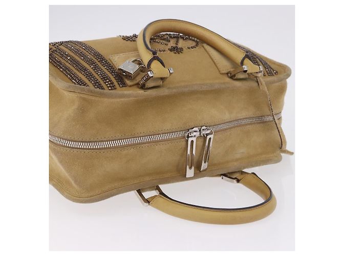 Borsa a mano LOEWE Amazona 30 in camoscio beige argento autentica 202990V - vista 14