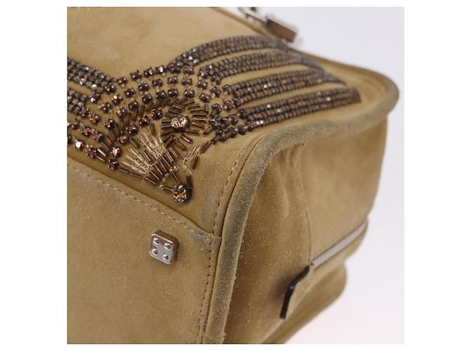 Borsa a mano LOEWE Amazona 30 in camoscio beige argento autentica 202990V - vista 17