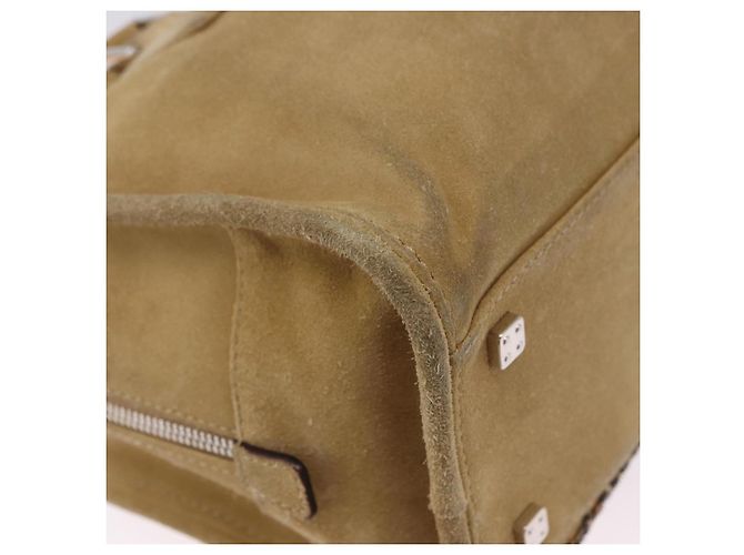 Borsa a mano LOEWE Amazona 30 in camoscio beige argento autentica 202990V - vista 18