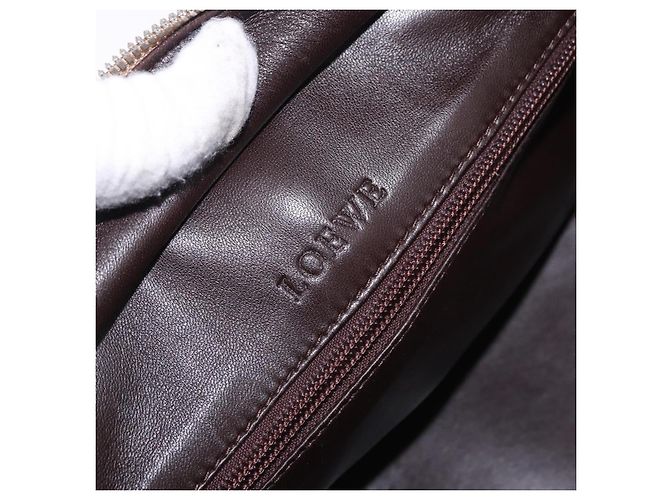 Borsa a mano LOEWE Amazona 30 in camoscio beige argento autentica 202990V - vista 22
