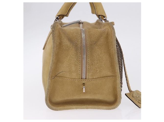Borsa a mano LOEWE Amazona 30 in camoscio beige argento autentica 202990V - vista 4