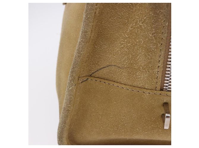 Borsa a mano LOEWE Amazona 30 in camoscio beige argento autentica 202990V - vista 5