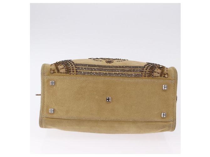 Borsa a mano LOEWE Amazona 30 in camoscio beige argento autentica 202990V - vista 6