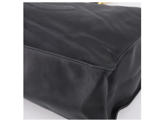 Borsa a tracolla CHANEL COCO Mark Chain in pelle nera e oro CC Auth 203441V Nero D'oro - vista 10