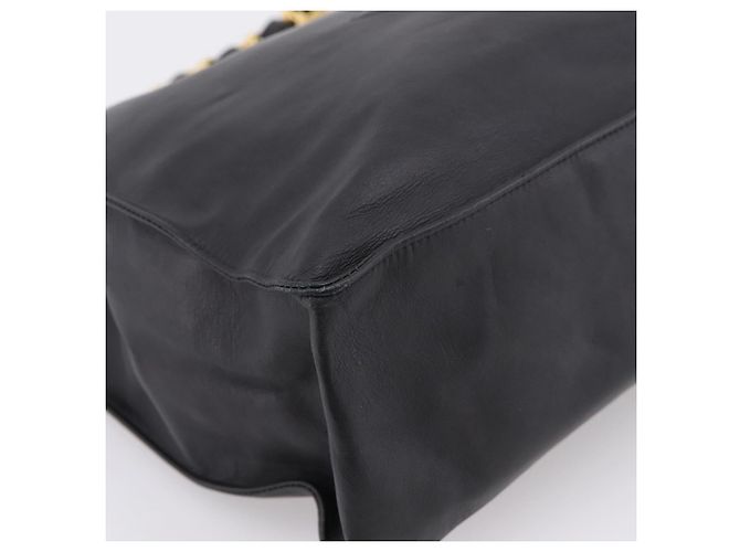 Borsa a tracolla CHANEL COCO Mark Chain in pelle nera e oro CC Auth 203441V Nero D'oro - vista 11