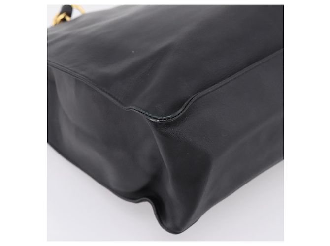 Borsa a tracolla CHANEL COCO Mark Chain in pelle nera e oro CC Auth 203441V Nero D'oro - vista 13