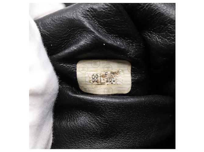 Borsa a tracolla CHANEL COCO Mark Chain in pelle nera e oro CC Auth 203441V Nero D'oro - vista 20