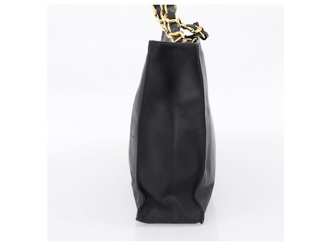 Borsa a tracolla CHANEL COCO Mark Chain in pelle nera e oro CC Auth 203441V Nero D'oro - vista 5