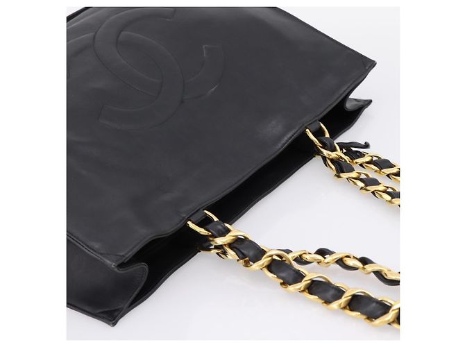 Borsa a tracolla CHANEL COCO Mark Chain in pelle nera e oro CC Auth 203441V Nero D'oro - vista 6